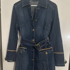 Denim trench coat